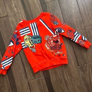 KENZO Kids Red Graphic Sweatshirt Sz 8 KIDS